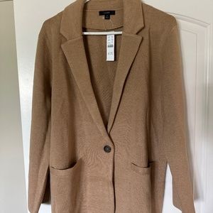 H Crew relaxed sweater blazer tan
